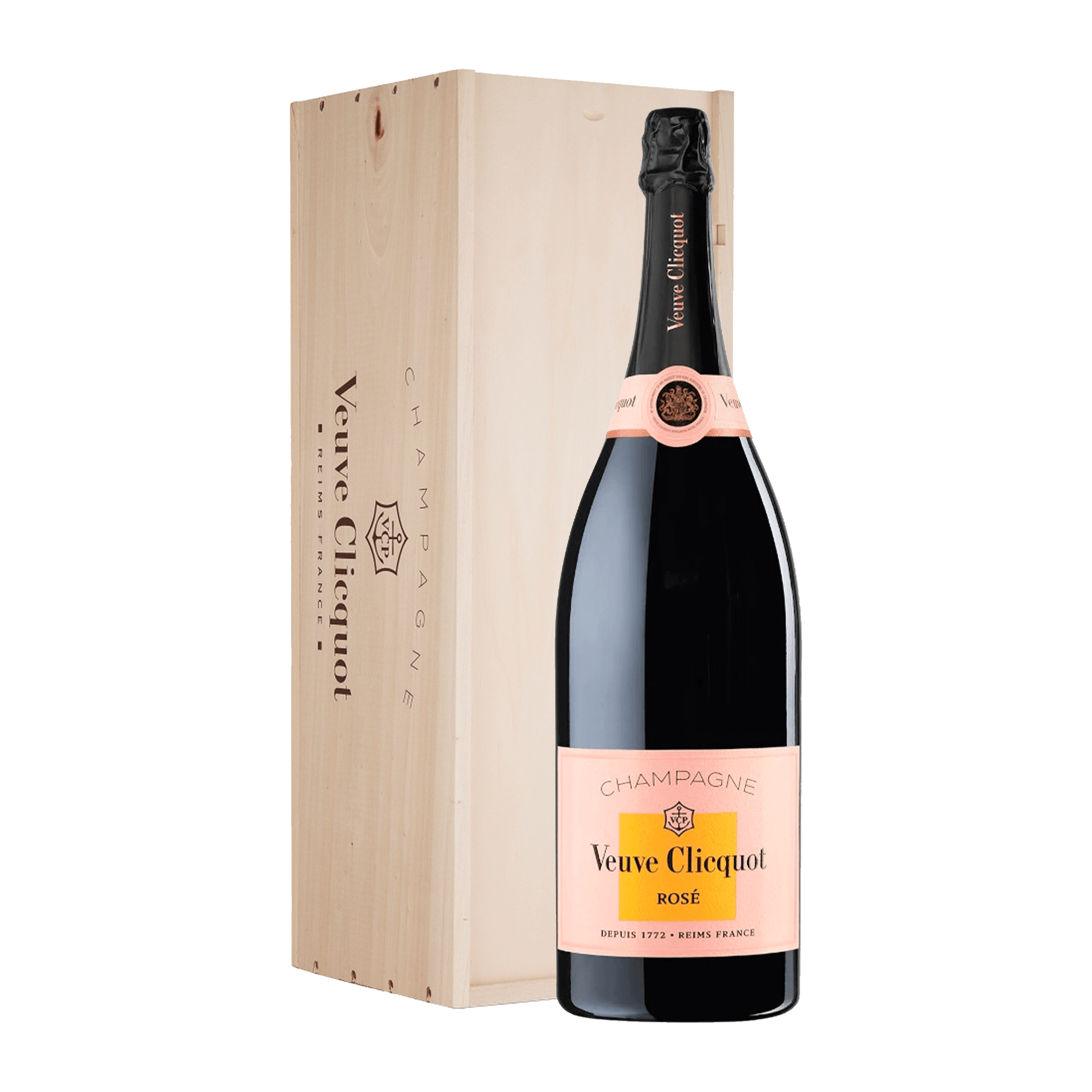 Champagne Veuve Clicquot Rosé Brut NV 300 cl. Jeroboam med kasse