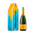 Veuve Clicquot Veuve Clicquot Yellow Label Brut NV 75 cl. Personliggør Blue Arrow Tin kasse - PremiumBottles