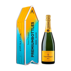 Veuve Clicquot Veuve Clicquot Yellow Label Brut NV 75 cl. Personliggør Blue Arrow Tin kasse - PremiumBottles
